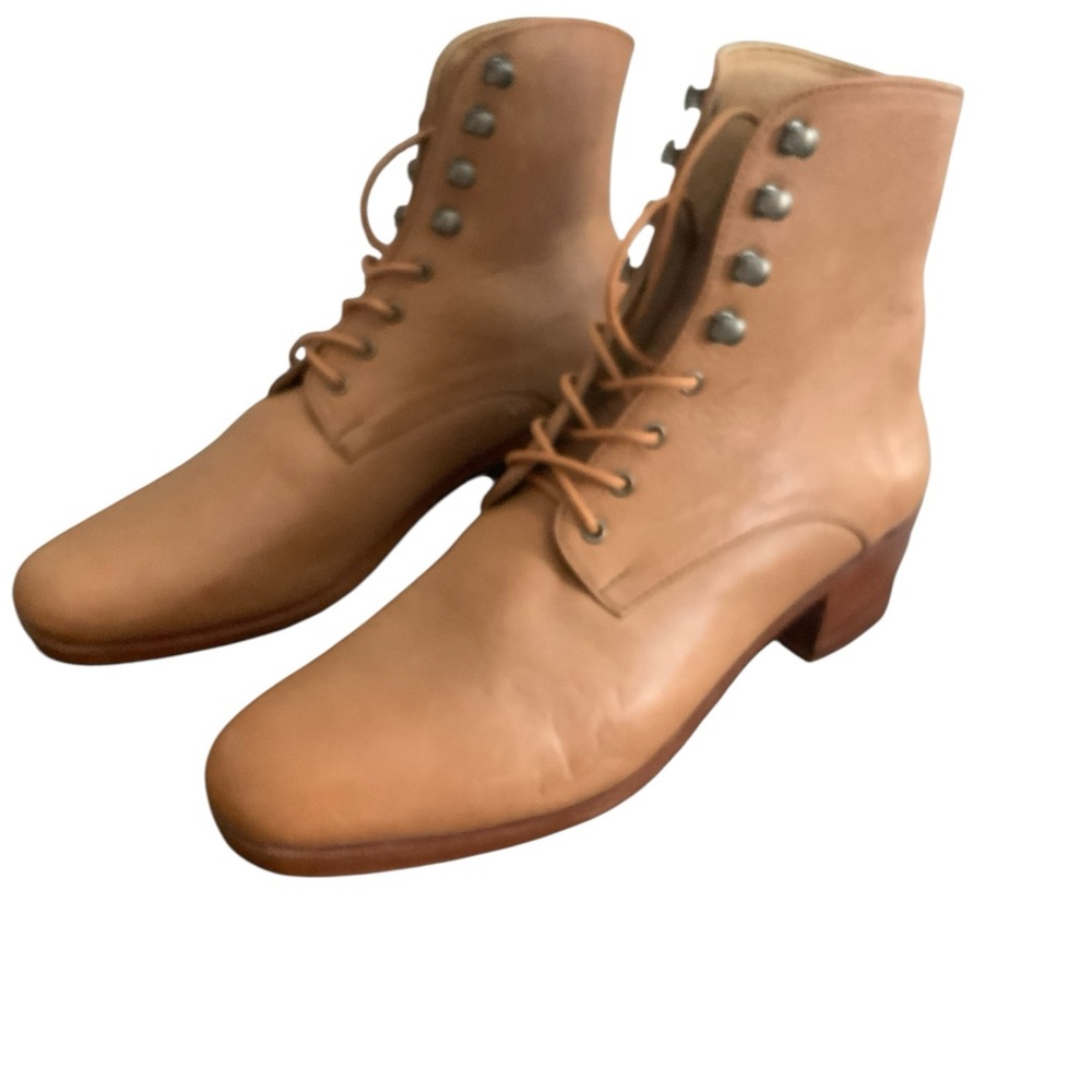 Christy Dawn Tan Lace Up Boots SZ 9.5